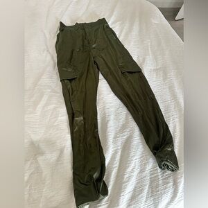 Silky green cargo pants
